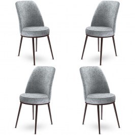 Καρέκλα Dexa Babyface (Σετ 4Τμχ) 240CHR1395 45x42x89cm Grey GREY