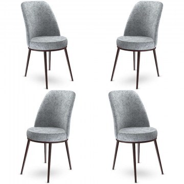 Καρέκλα Dexa Babyface (Σετ 4Τμχ) 240CHR1395 45x42x89cm Grey