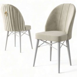 Καρέκλα Ritim Babyface (Σετ 6Τμχ) 240CHR1479 44x42x96cm Cream-White CREAM