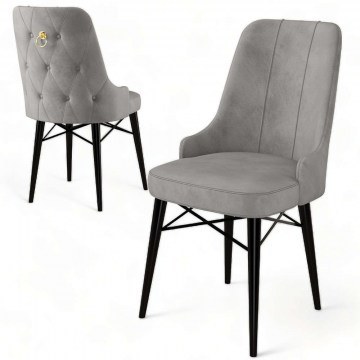 Chair Pare Babyface (Set 6Pcs) 240CHR1509 46x46x94cm Grey-Black