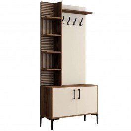 Entrance Furniture Viyana 845HCT4222 90x35x200cm Walnut-Cream CREAM