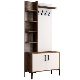 Έπιπλο Εισόδου Viyana 845HCT4220 90x35x200cm Walnut-White WALNUT-WHITE