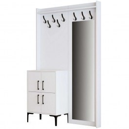 Entrance Furniture Berlin 845HCT4228 120x35x200cm White WHITE