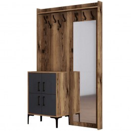 Entrance Furniture Berlin 845HCT4207 120x35x200cm Walnut-Anthracite WALNUT-ANTHRACITE