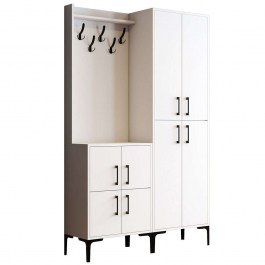 Entrance Furniture Berlin 845HCT4227 120x35x200cm White WHITE