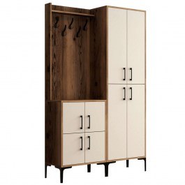 Entrance Furniture Berlin 845HCT4205 120x35x200cm Walnut-Cream WALNUT-CREAM