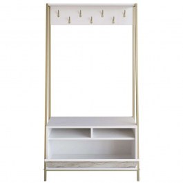 Entrance Furniture Devin 788DEC4016 94x35,3x180cm Marble Effect White-Gold WHITE