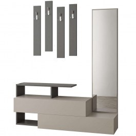 Έπιπλο Εισόδου Ramda 855DTE4005 137x35x154cm Light Mocha-Anthracite ANTHRACITE-MOCA