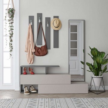 Έπιπλο Εισόδου Ramda 855DTE4005 137x35x154cm Light Mocha-Anthracite