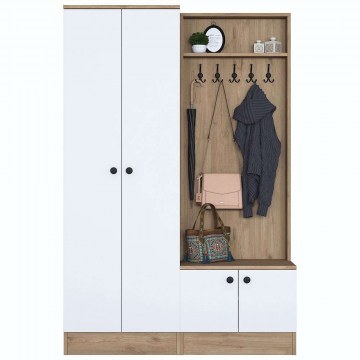Έπιπλο Εισόδου 893RAN1727 119,6x35,5x182,8cm White-Walnut