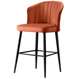 Σκαμπό Μπαρ Rubi (Σετ 4Τμχ) 107BCK1121 52x42x97cm Terracotta-Black TERRACOTTA