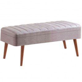 Σκαμπό Με Αποθηκευτικό Χώρο Vina 869VEL5309 110x40x46cm Walnut-Grey GREY