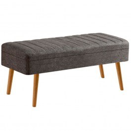 Σκαμπό Με Αποθηκευτικό Χώρο Vina 869VEL5299 110x40x46cm Natural-Anthracite ANTHRACITE