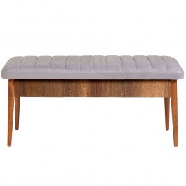 Σκαμπό Με Αποθηκευτικό Χώρο Vina Bench 869VEL5143 110x40x46cm Light Grey-Walnut GREY