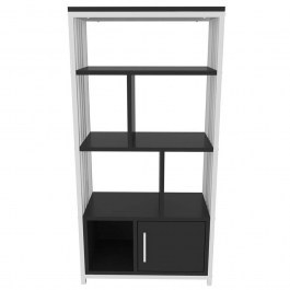 Βιβλιοθήκη Valero 875ZNA4570 60x29,6x120cm Black-White BLACK-WHITE