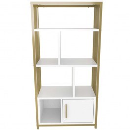 Βιβλιοθήκη Valero 875ZNA4568 60x29,6x120cm White-Gold WHITE-GOLD