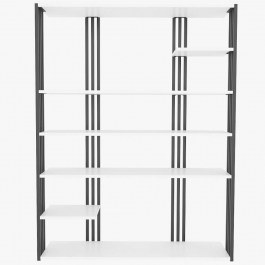 Bookcase Jenny 875ZNA4520 120x29,6x160cm White-Black WHITE-BLACK