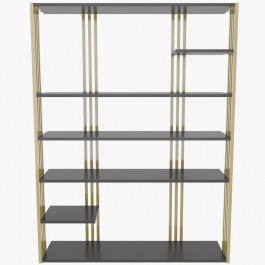 Bookcase Jenny 875ZNA4522 120x29,6x160cm Anthracite-Gold ANTHRACITE-GOLD