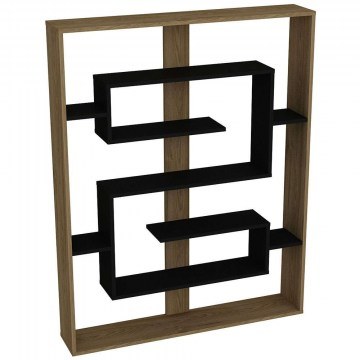 Βιβλιοθήκη Esteban 875ZNA3650 120x22x156cm Black-Oak