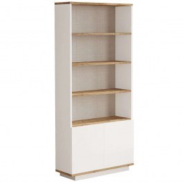 Bookcase 956LCS1538 75x26,8x168,3cm Pine-White WHITE