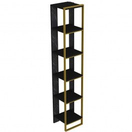 Floor Rack Polka 875ZNA3652 32,2x31,3x178,5cm Marble Effect Black-Gold BLACK