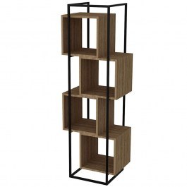 Ραφιέρα Δαπέδου Prada 875ZNA3657 52x38x160cm Walnut-Black WALNUT