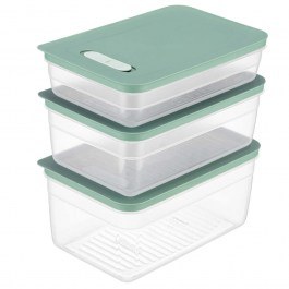 Δοχεία Φαγητού (Σετ 3Τμχ) 964FRM5714 18,5x28,5x7/10/13cm 2,5/3,8/5lt Green Hermia GREEN