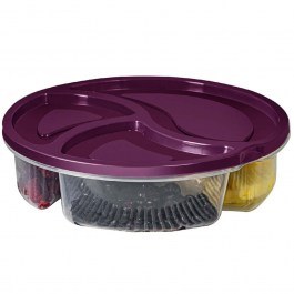 Δοχεία Φαγητού (Σετ 8Τμχ) 964FRM1215 21x21x5cm Clear-Purple Hermia CLEAR-PURPLE