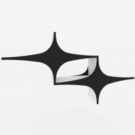 Ράφι Τοίχου Susen 775DCM1832 135x20x69cm Black-White BLACK