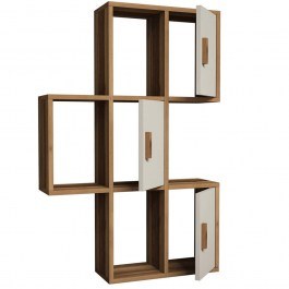 Wall Shelf Flora 845HCT1602 50x20x112,6cm Walnut-Cream WALNUT-CREAM