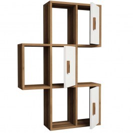 Wall Shelf Flora 845HCT1601 50x20x112,6cm Walnut-White WALNUT-WHITE