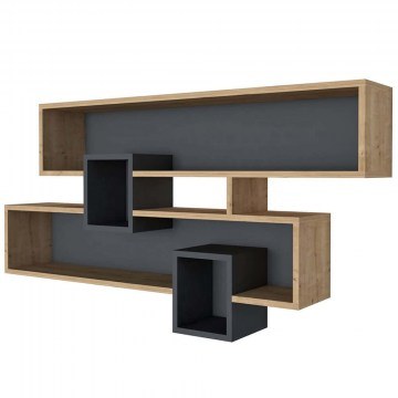 Wall Shelf Karen 835PUQ1672 120x22x72,2cm Oak-Anthracite