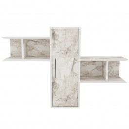 Wall Shelf Olida 322RTC1704 118,6x35x51,8cm Marble Effect White WHITE