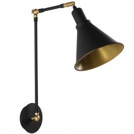 Φωτιστικό Τοίχου - Απλίκα Berceste 525NOR3156 Φ20x56cm E27 40W Black-Gold Opviq BLACK-GOLD