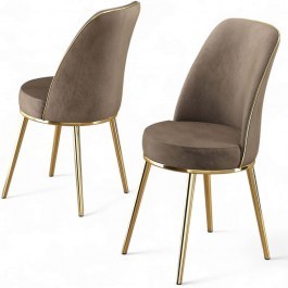 Καρέκλα Pefa Babyface (Σετ 4Τμχ) 240CHR1553 45x42x91cm Cappuccino-Gold CAPPUCCINO-GOLD