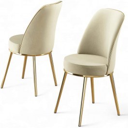 Καρέκλα Pefa Babyface (Σετ 4Τμχ) 240CHR1554 45x42x91cm Cream-Gold CREAM