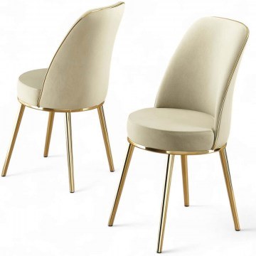 Chair Pefa Babyface (Set 4Pcs) 240CHR1554 45x42x91cm Cream-Gold