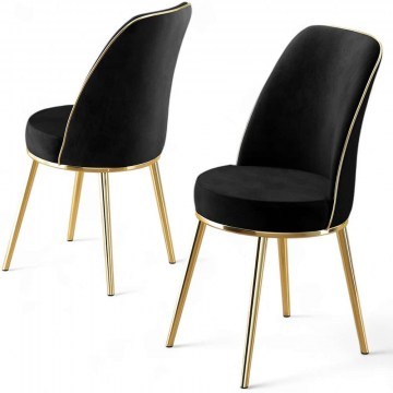 Καρέκλα Pefa Babyface (Σετ 4Τμχ) 240CHR1556 45x42x91cm Black-Gold