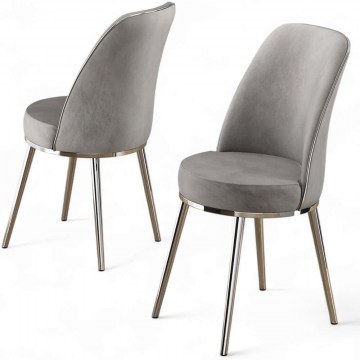 Chair Pefa Babyface (Set 4Pcs) 240CHR1560 45x42x91cm Grey-Chrome