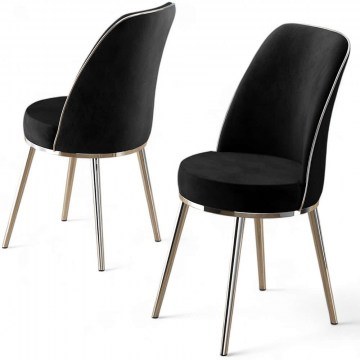 Chair Pefa Babyface (Set 4Pcs) 240CHR1561 45x42x91cm Black-Chrome
