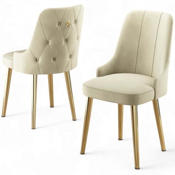 Chair Newa Babyface (Set 4Pcs) 240CHR1584 46x46x94cm Cream-Gold
