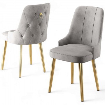 Chair Newa Babyface (Set 4Pcs) 240CHR1585 46x46x94cm Grey-Gold