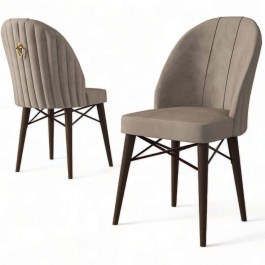Καρέκλα Ritim Babyface (Σετ 4Τμχ) 240CHR1487 44x42x96cm Cappuccino-Brown CAPPUCCINO