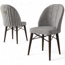 Καρέκλα Ritim Babyface (Σετ 4Τμχ) 240CHR1488 44x42x96cm Grey-Brown GREY