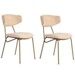 Chair Nancy (Set 2Pcs) 566WYL1132 48x59x80cm Beige-Gold BEIGE