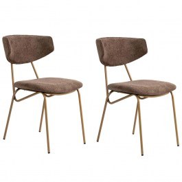 Chair Nancy (Set 2Pcs) 566WYL1134 48x59x80cm Brown-Gold BROWN