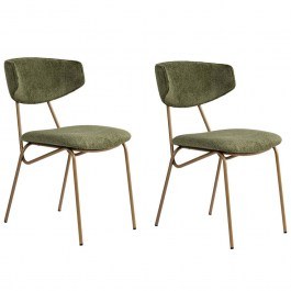 Chair Nancy (Set 2Pcs) 566WYL1136 48x59x80cm Green-Gold GREEN