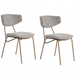 Chair Nancy (Set 2Pcs) 566WYL1138 48x59x80cm Grey-Gold GREY-GOLD