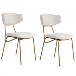 Chair Nancy (Set 2Pcs) 566WYL1140 48x59x80cm White-Gold WHITE-GOLD