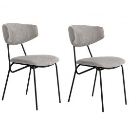 Chair Nancy (Set 2Pcs) 566WYL1137 48x59x80cm Grey-Black GREY-BLACK